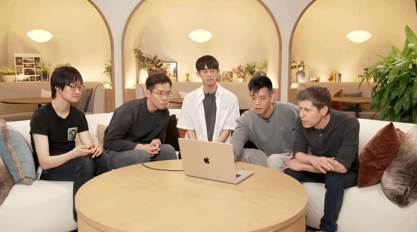 Meme of Sam Altman and OpenAI employees watching a screen.